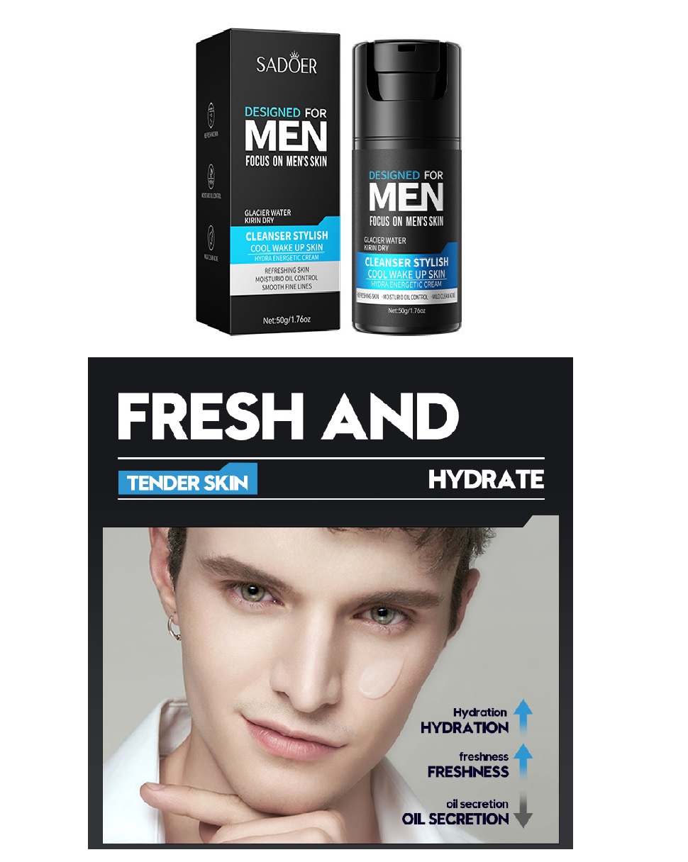 Men's Vitality Cream Shrinks Pores, Moisturizes and Rejuvenates Skin Vitality Cream Improves Skin Tone Men's Face Cream